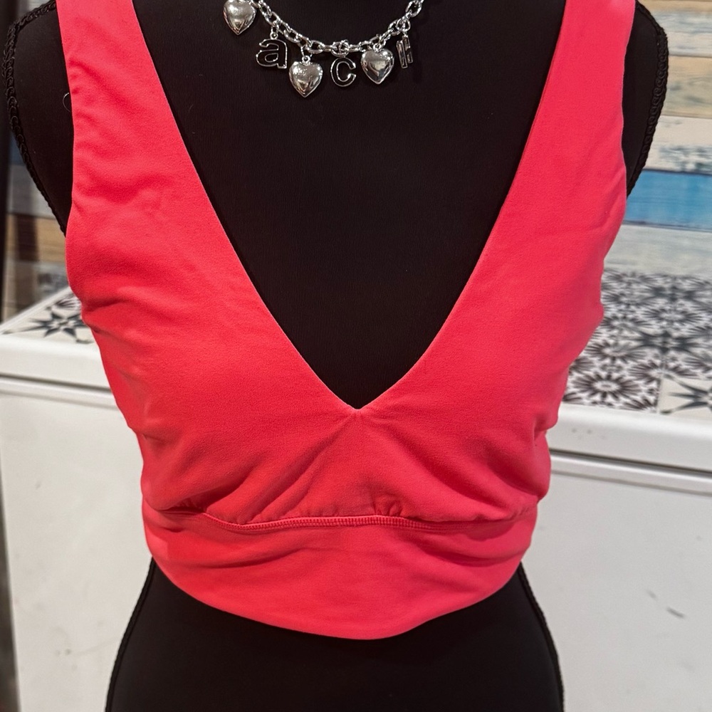 Lululemon Athletica V-Neck Bra in Bold Pink